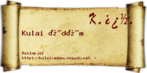 Kulai Ádám névjegykártya